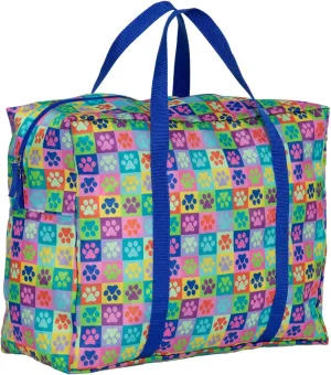 Adventure Awaits Packable Large Duffel Bag Lightweight Colorful Foldable Travel Bag Zipper Pockets for Animal Lovers (Pop Art Paws)