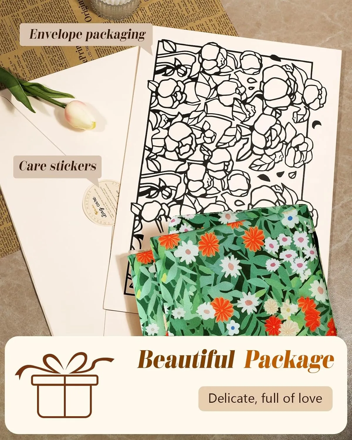 Aesthetic Cotton Tote Bag for Women - Reusable Shoulder Bag with Buckle Fabric Bag for Gym, Travel, Work
