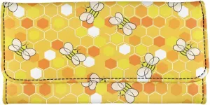 AFPANQZ Womens Clutch Long Wallets, Leather Trifold Multi Card Holder Slots Wallet, Funny Bee Pattern Clutch Long Purse for Women Ladies Travel Purses with Phone Holder Zip Coin Pocket Yellow