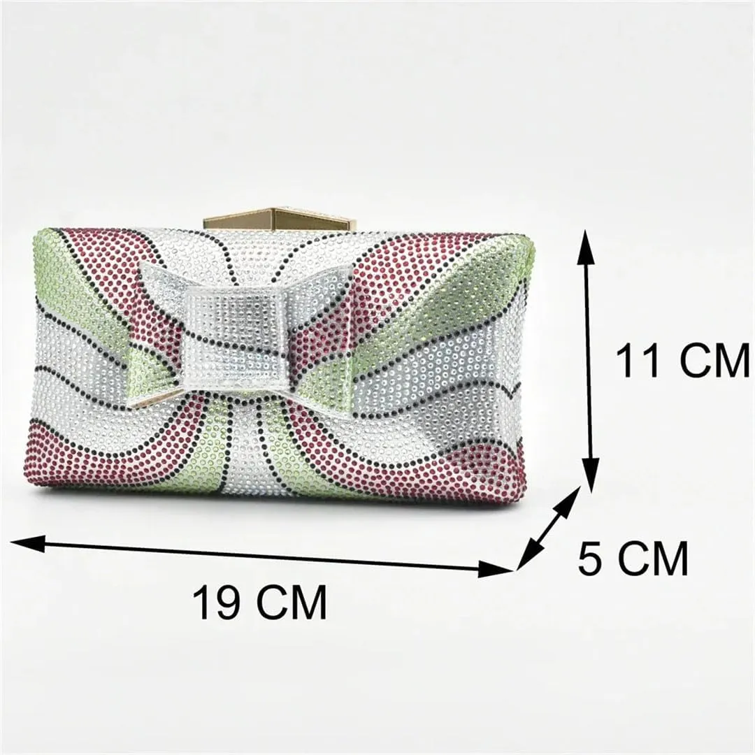African Bridal Innovation Crystal Heels Interchangeable Clutch Bag Rhinestone Decor