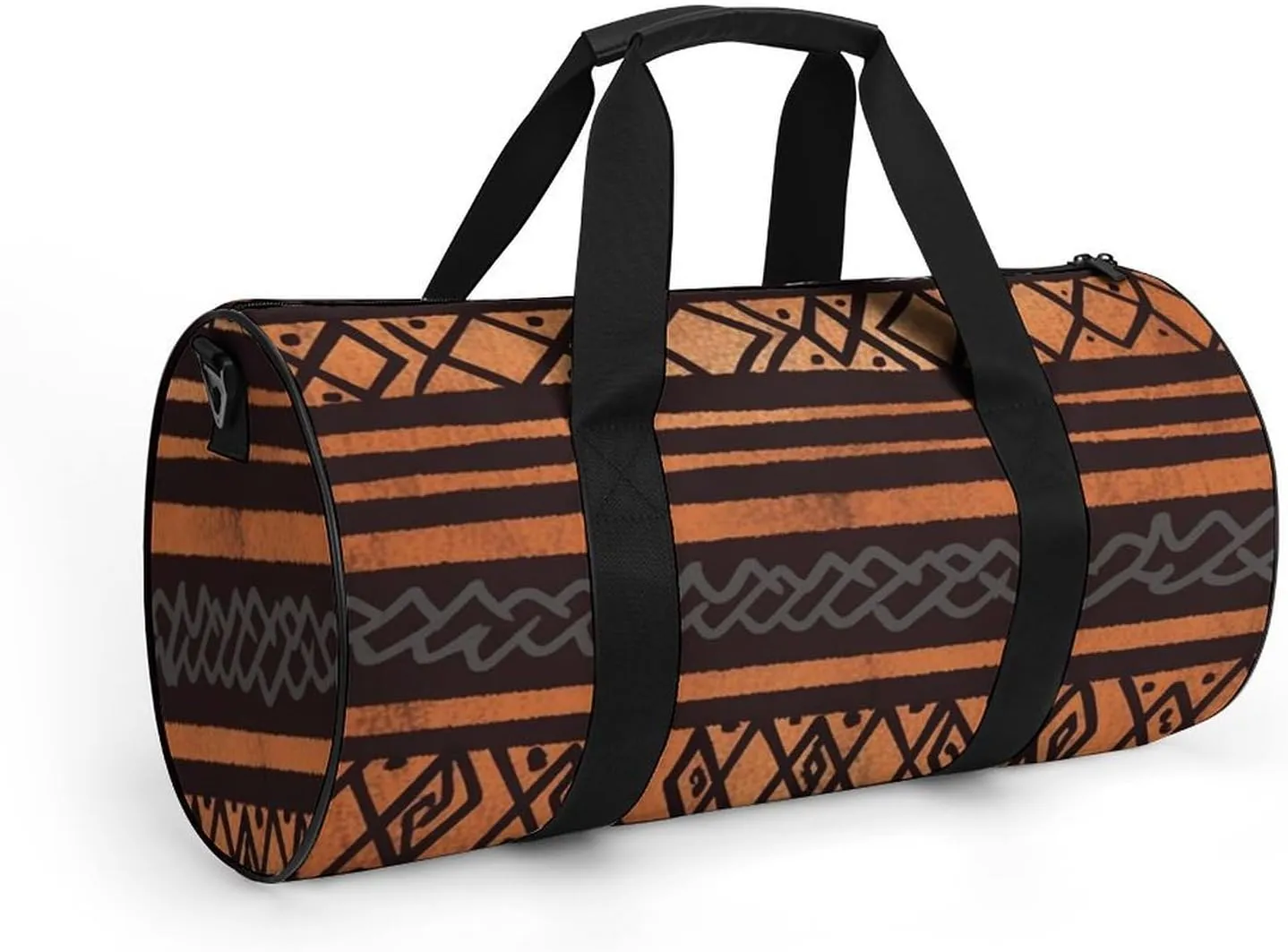African Mud Cloth Tribal Gym Bag Small Travel Duffle Bag with Compartment Carry On Weekender Bag for Women Men