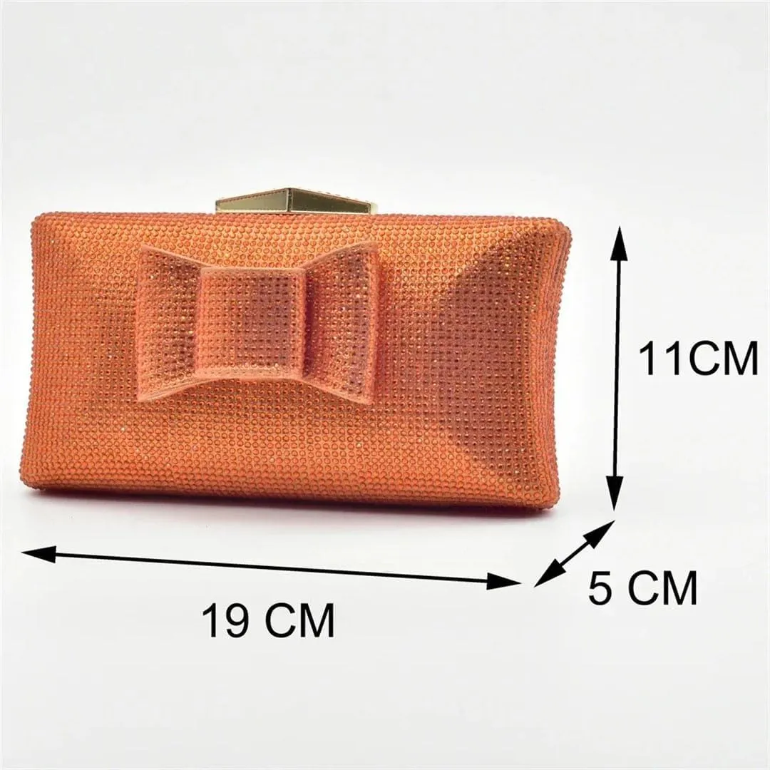 African Womens Luxury Wedding Shoes Bag Set Crystal Rhinestone Bridal Party Heels Italian Design Evening Clutch Accessories