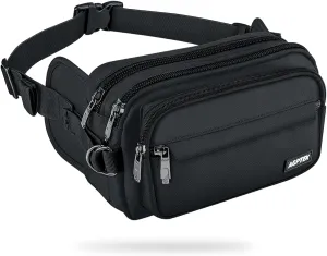 AGPTEK Fanny Pack for Women Men, RFID Large Capacity Waist Wallet Bag, Adjustable & Waterproof Bum Belt Pouch for Travel, Running, Shopping, Hiking, Dog Walking, Cycling, Climbing