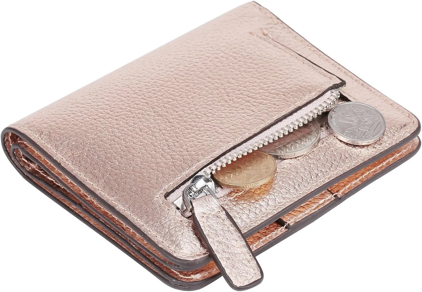 AINIMOER Small Leather Wallet for Women, Ladies Credit Card Holder RFID Blocking Women's Mini Bifold Pocket Purse