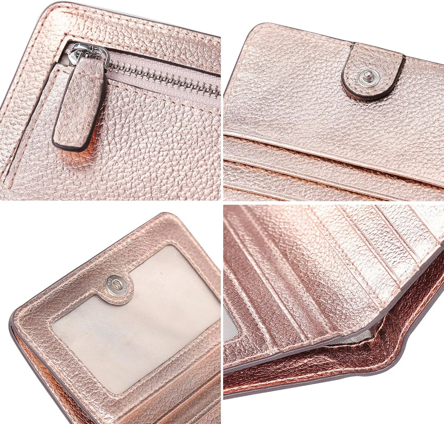 AINIMOER Small Leather Wallet for Women, Ladies Credit Card Holder RFID Blocking Women's Mini Bifold Pocket Purse