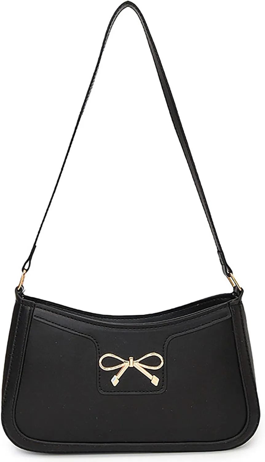 AIPJOY Small Shoulder Bag For Women,Bow Shoulder Handbags Trendy Y2k PU Leather Purses