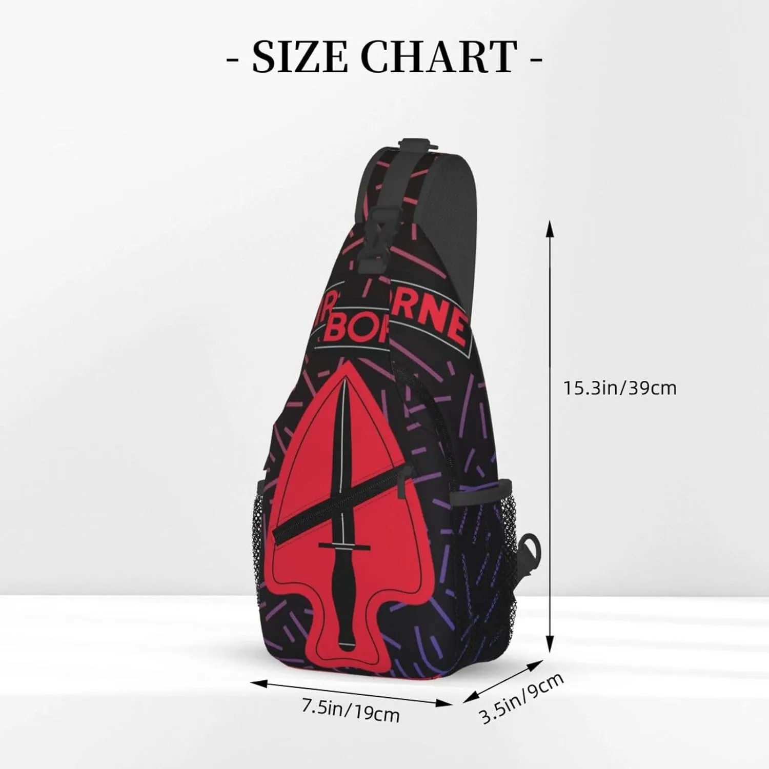 Airborne Special Operations Command Small Crossbody Backpack Sling Bag For Men Women Mini One Shoulder Chest Bags Gym Sport Travel Hiking Daypack