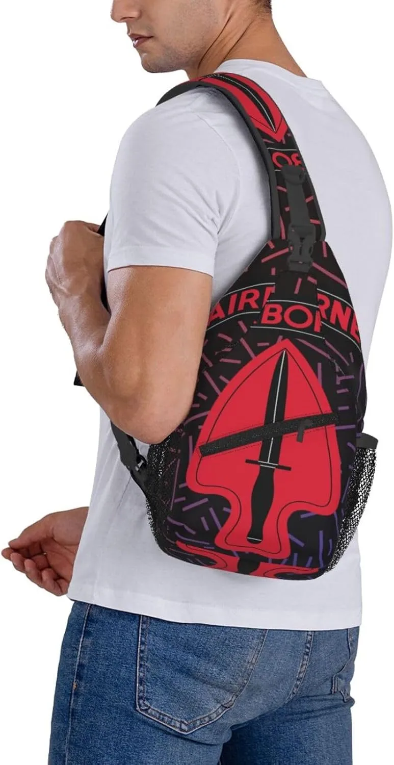 Airborne Special Operations Command Small Crossbody Backpack Sling Bag For Men Women Mini One Shoulder Chest Bags Gym Sport Travel Hiking Daypack