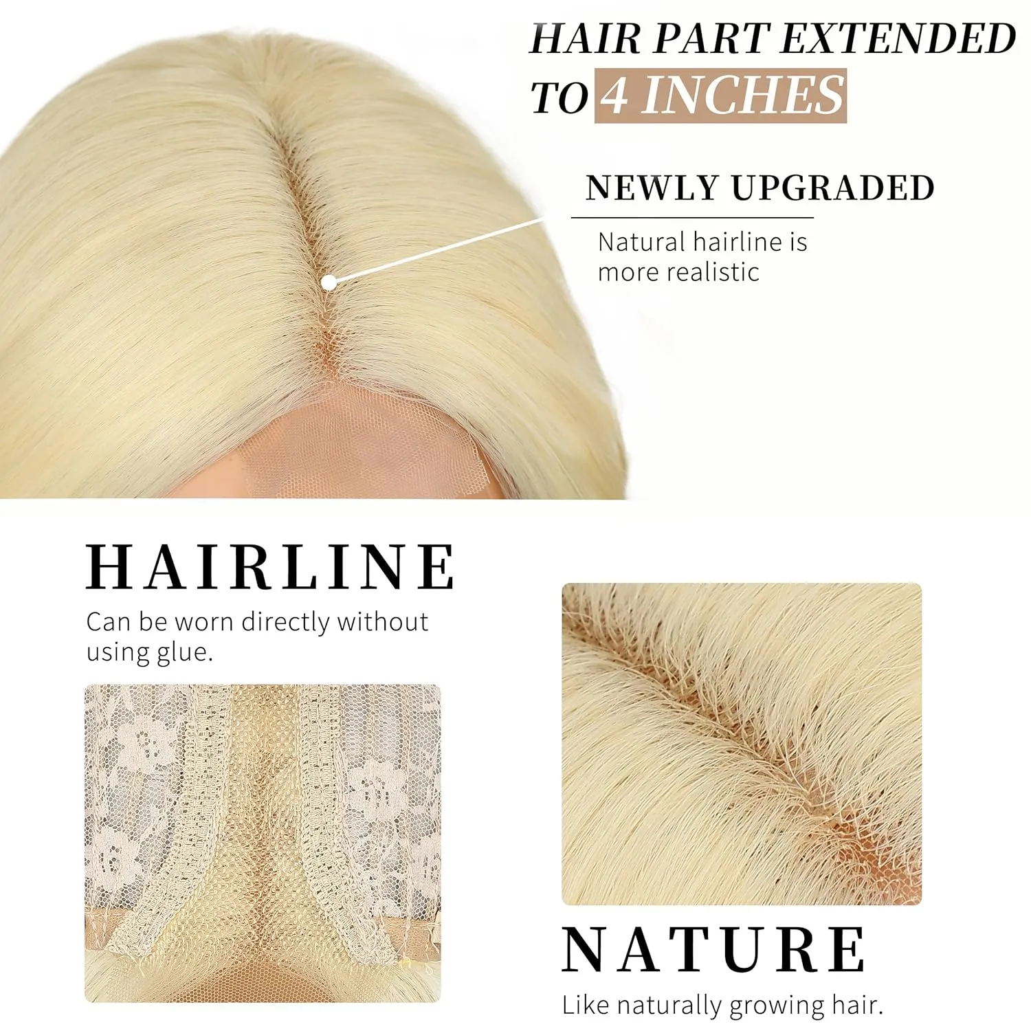 AISI HAIR 613 Blonde Wig for Women, Long Wavy Lace Hairline Middle Part Synthetic Wig for Daily Party-26 Inch