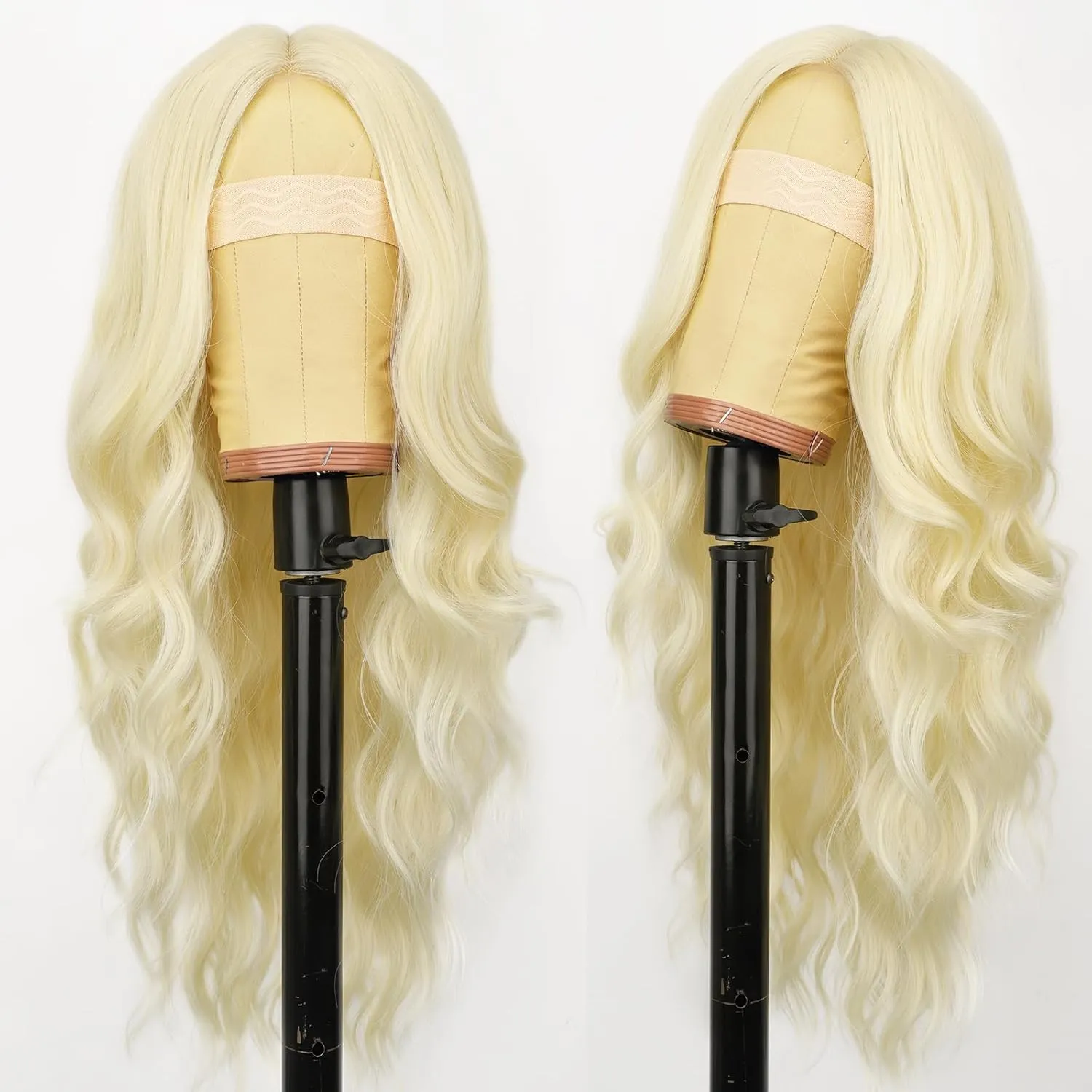 AISI HAIR 613 Blonde Wig for Women, Long Wavy Lace Hairline Middle Part Synthetic Wig for Daily Party-26 Inch