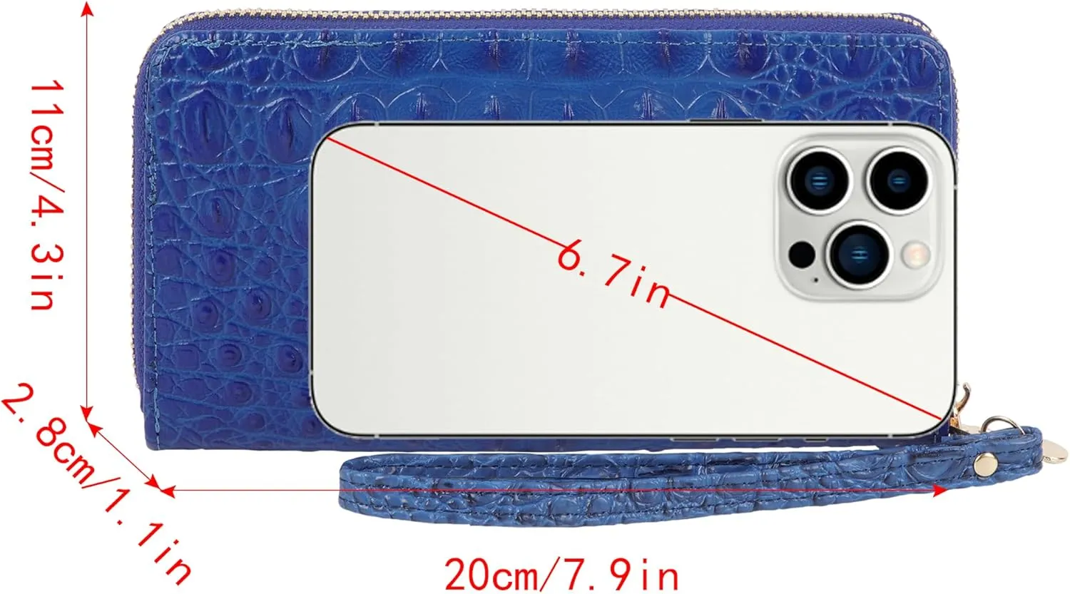 Aisi Women Men Leather Wallet Embossed Crocodile Clutch Wallet Credit Card Holder