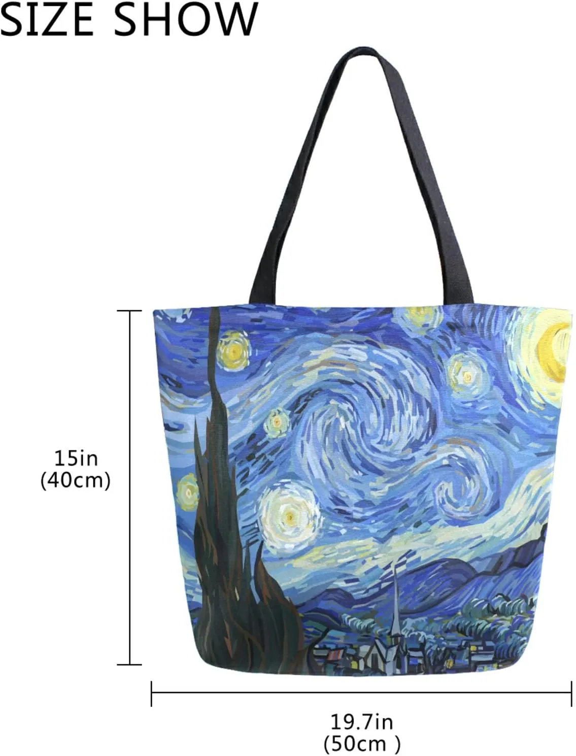 ALAZA Canvas Tote Bag Large Women Casual Shoulder Bag Handbag For Outdoors Holiday Weekender Travel