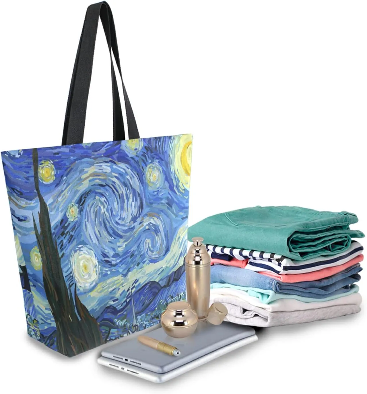 ALAZA Canvas Tote Bag Large Women Casual Shoulder Bag Handbag For Outdoors Holiday Weekender Travel