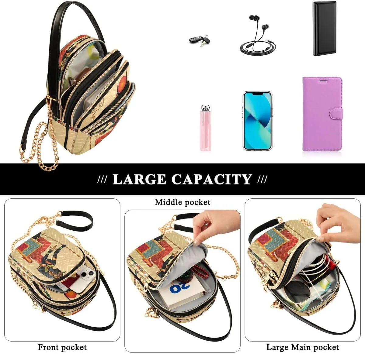 ALAZA Crossbody Bag Small Shoulder Handbags Leather Purse for Women