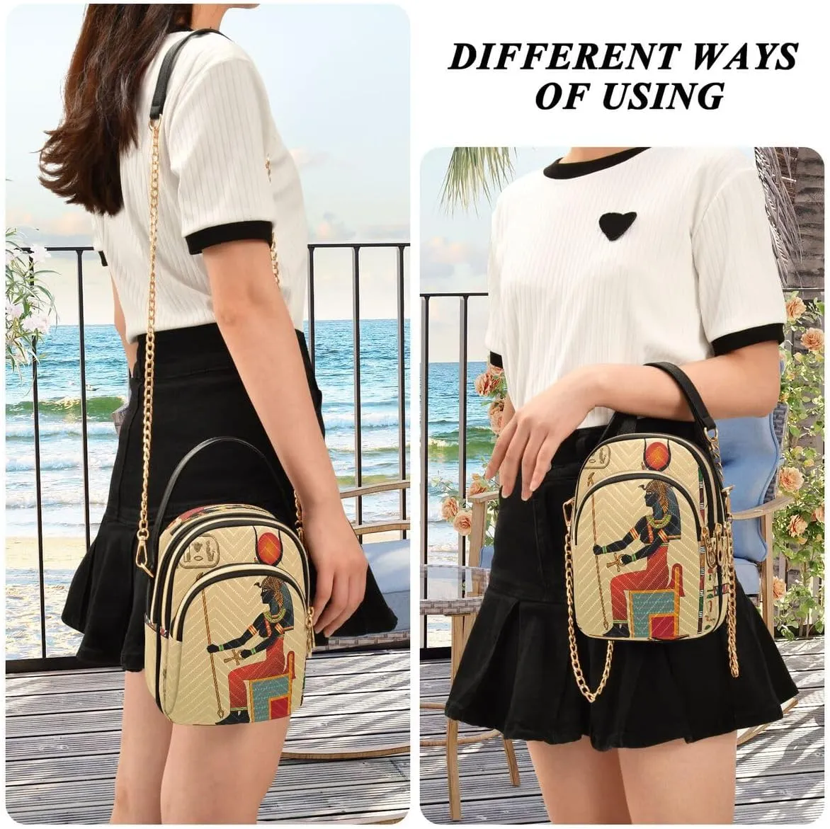 ALAZA Crossbody Bag Small Shoulder Handbags Leather Purse for Women