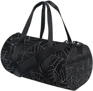 ALAZA Halloween Spiderweb Black Duffel Bag Sport Gym Canvas Travel Bag for Gym Sports and Overnight