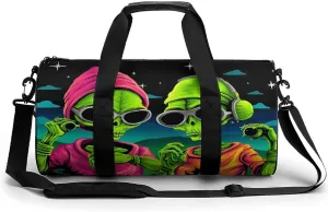 Aliens In Night Novelty Large Duffel Bag Lightweight Gym Bag Travel Tote Bags