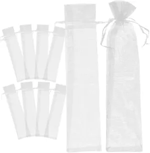 Alipis 10Pcs Organza Storage Bags for Folding Fans Sheer Drawstring Present Pouches Lightweight Organza Bags for Crafts and Party Favors