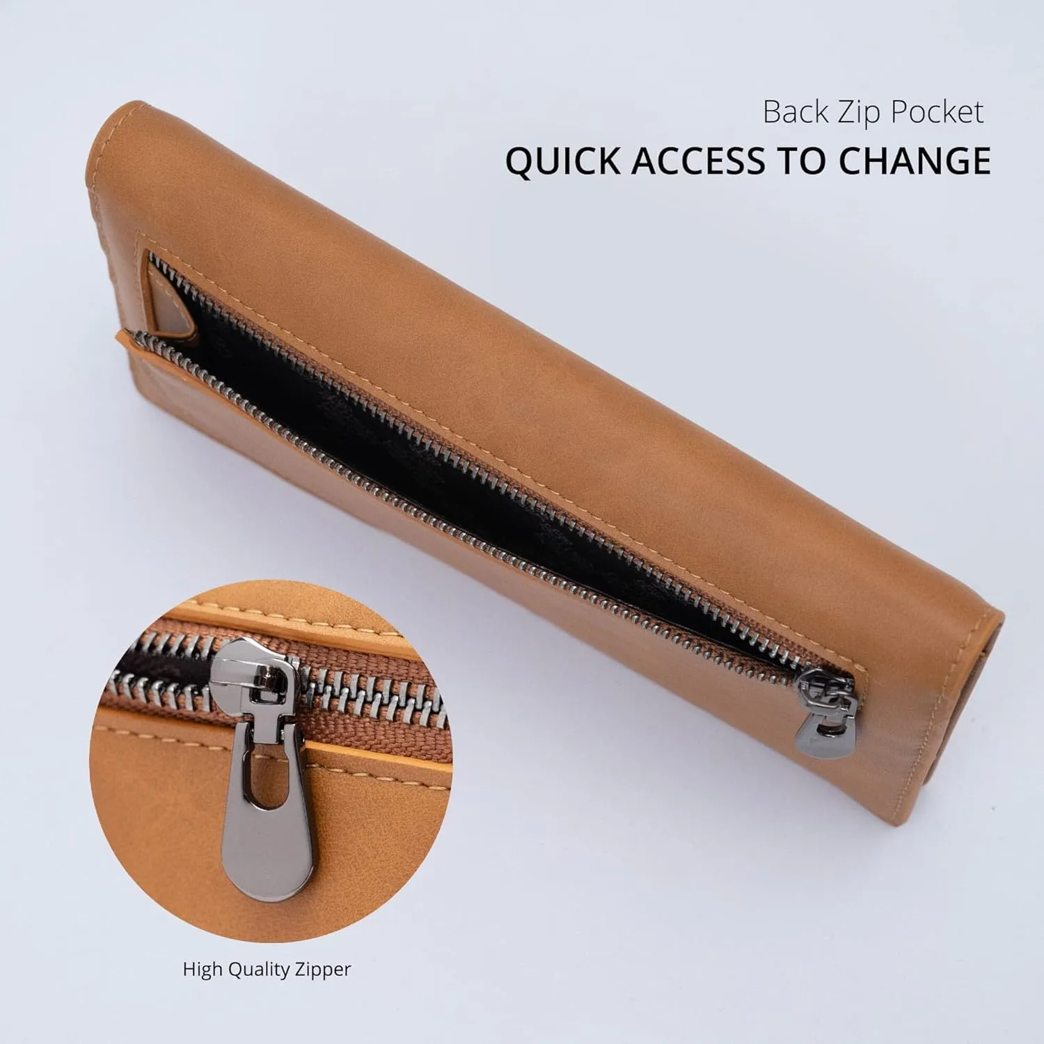 Alldaily Ultra Slim Thin Women Wallet RFID Blocking Credit Card Holder Bifold Long Ladies Billfold (Brown)