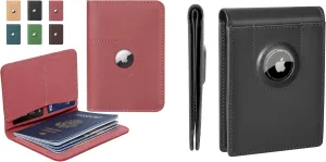 ALLIVE Genuine Leather Passport Holder With airtag & Genuine Leather Airtag Wallet for Men