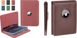 ALLIVE Genuine Leather Passport Holder With airtag & Genuine Leather Airtag Wallet for Men
