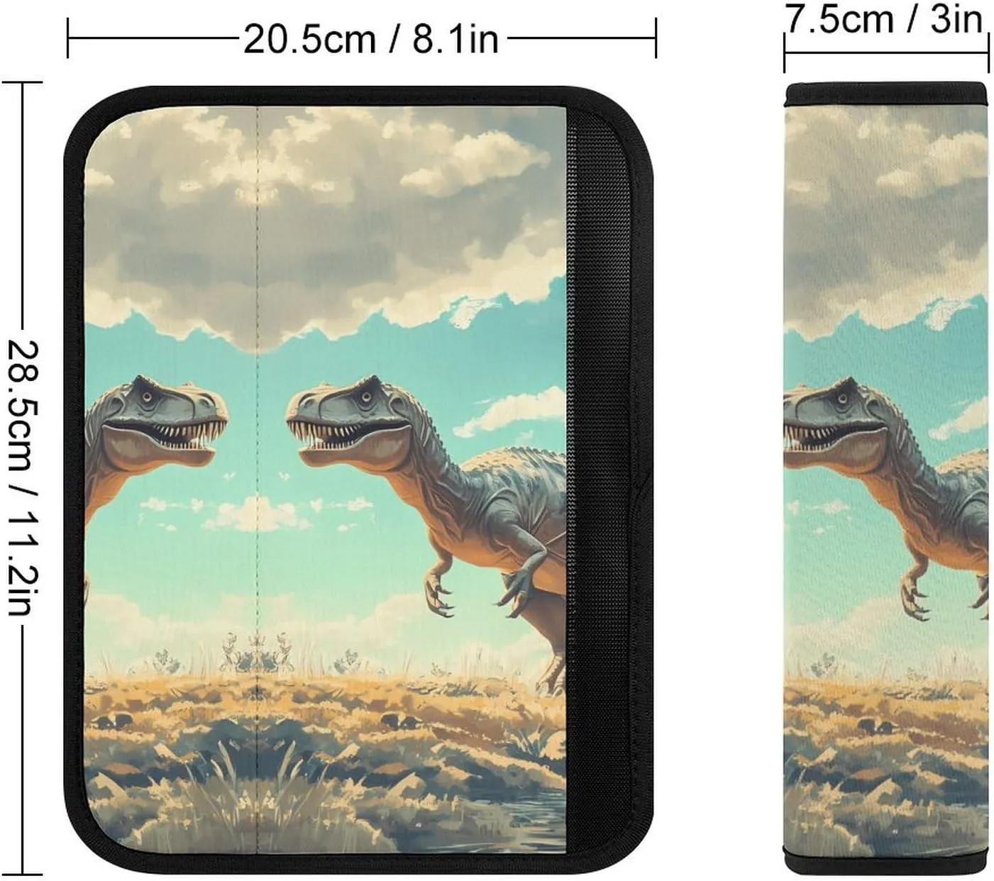 Allosaurus Dinosaur Fashion Car Seat Belt Cover Pad for Shoulder Bag Camera Soft Comfort Accessories 1PCS