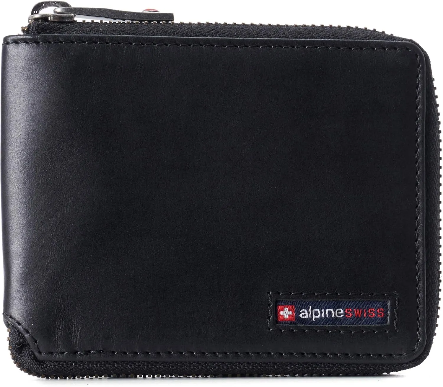 Alpine Swiss Logan Zipper Bifold Wallet For Men or Women RFID Safe Comes in a Gift Box
