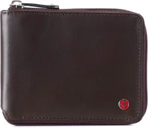 Alpine Swiss Logan Zipper Bifold Wallet For Men or Women RFID Safe Comes in a Gift Box