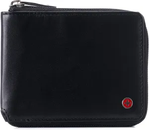 Alpine Swiss Logan Zipper Bifold Wallet For Men or Women RFID Safe Comes in a Gift Box
