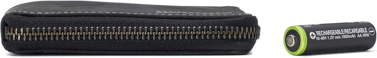 Alpine Swiss Logan Zipper Bifold Wallet For Men or Women RFID Safe Comes in a Gift Box
