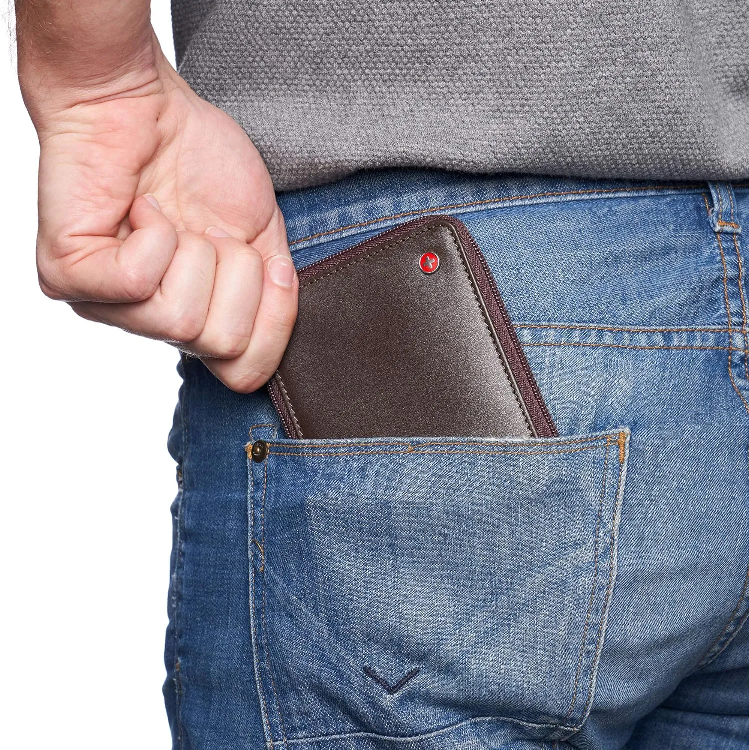Alpine Swiss Logan Zipper Bifold Wallet For Men or Women RFID Safe Comes in a Gift Box