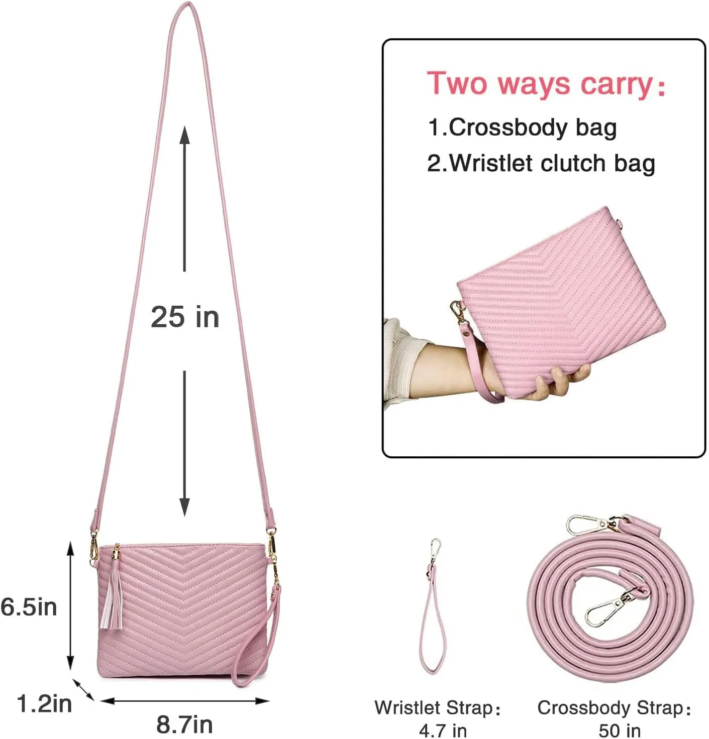 AMELIE GALANTI womens small crossbody strap handbag bag,Soft Leather Fabric Delicate Durable Fashion Design