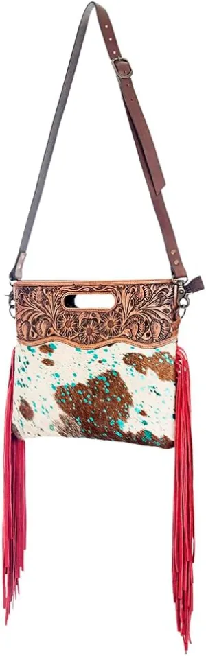 American Darling Clutch Hand Tooled Hair on Genuine Leather Western Women Bag Handbag Purse | Leather Clutch Bag | Clutch Purses for Women | Cute Clutch Bag | Clutch Purse
