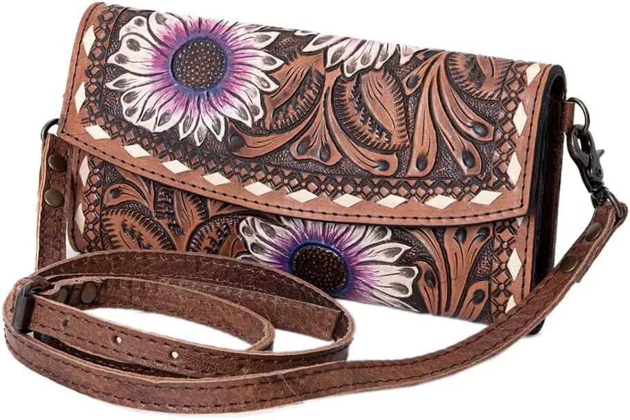 American Darling Wallet Hand Tooled Genuine Leather women bag western handbag purse
