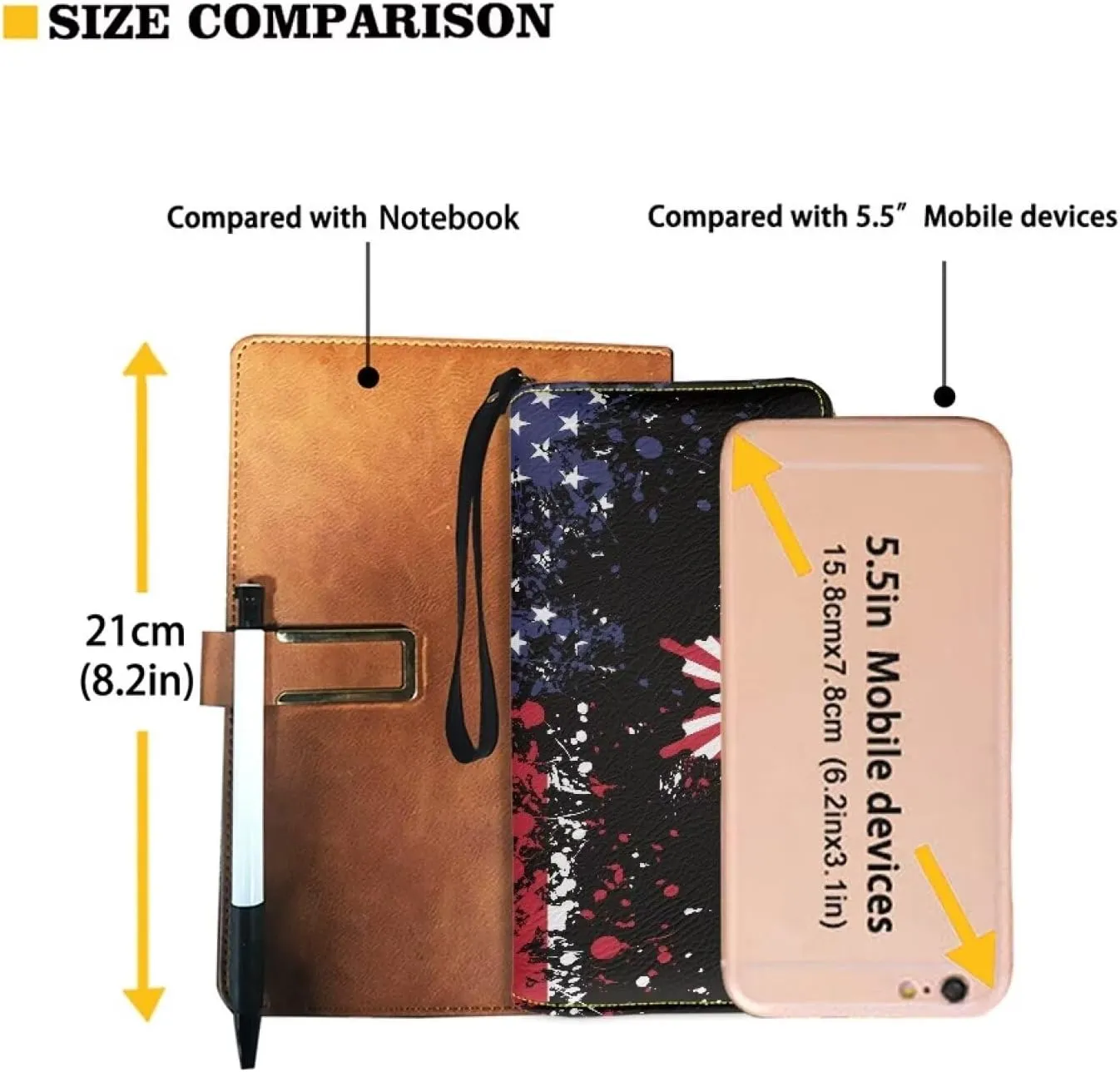 American Flag Butterfly Design Gift Clutch Wristlet Women Long Wallet RFID Blocking Credit Card Holder PU Ladies Purse Handbags