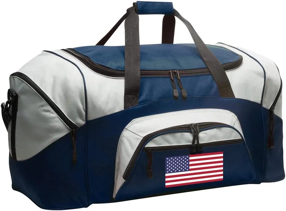 American Flag Duffel Bag LARGE USA Flag Suitcase or Patriotic Gym Bag for Men Ladies Him o
