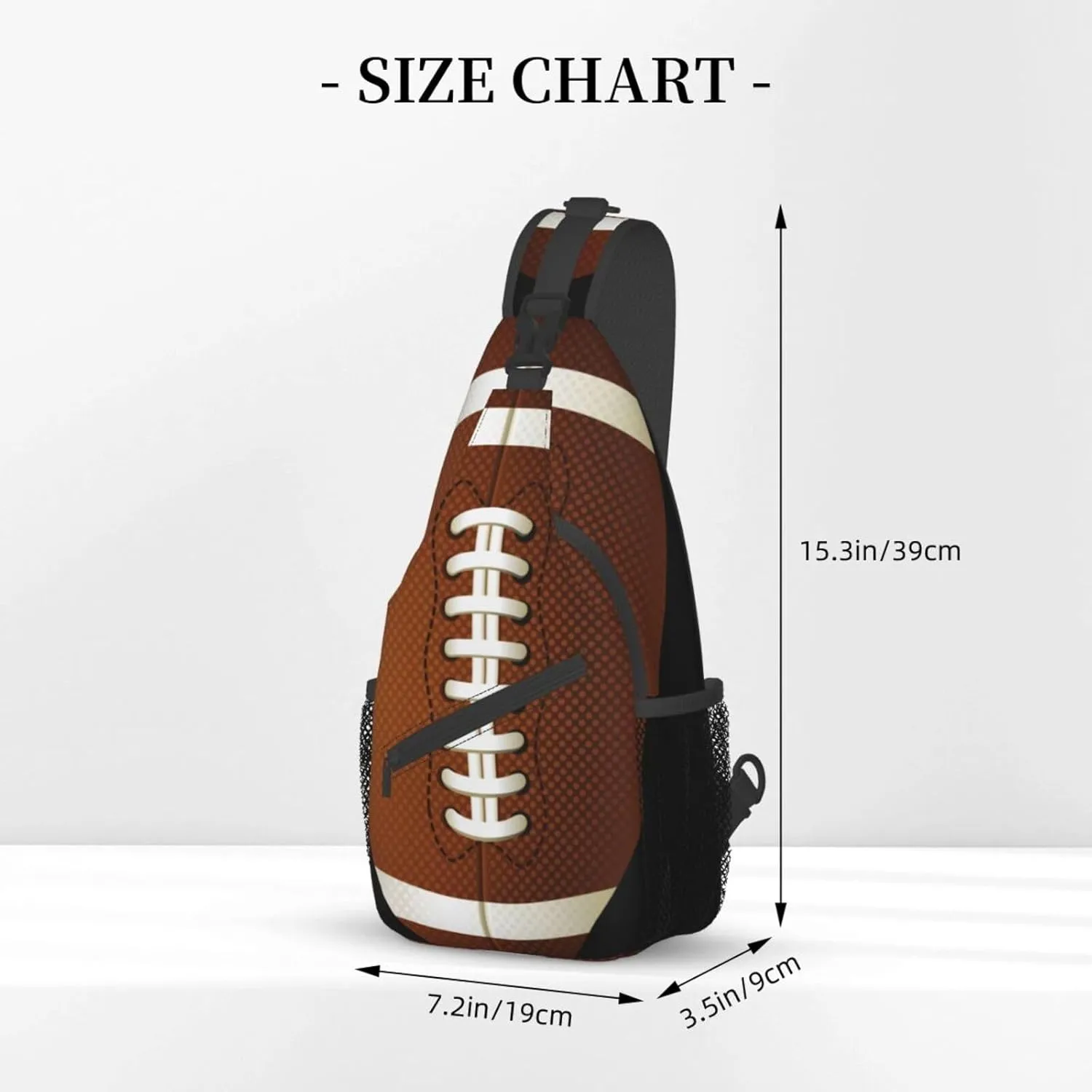 American Football Small Sling Bag for Women Men Crossbody Backpack Cycling Hiking Daypack Shoulder Chest Bag with Adjustable Strap