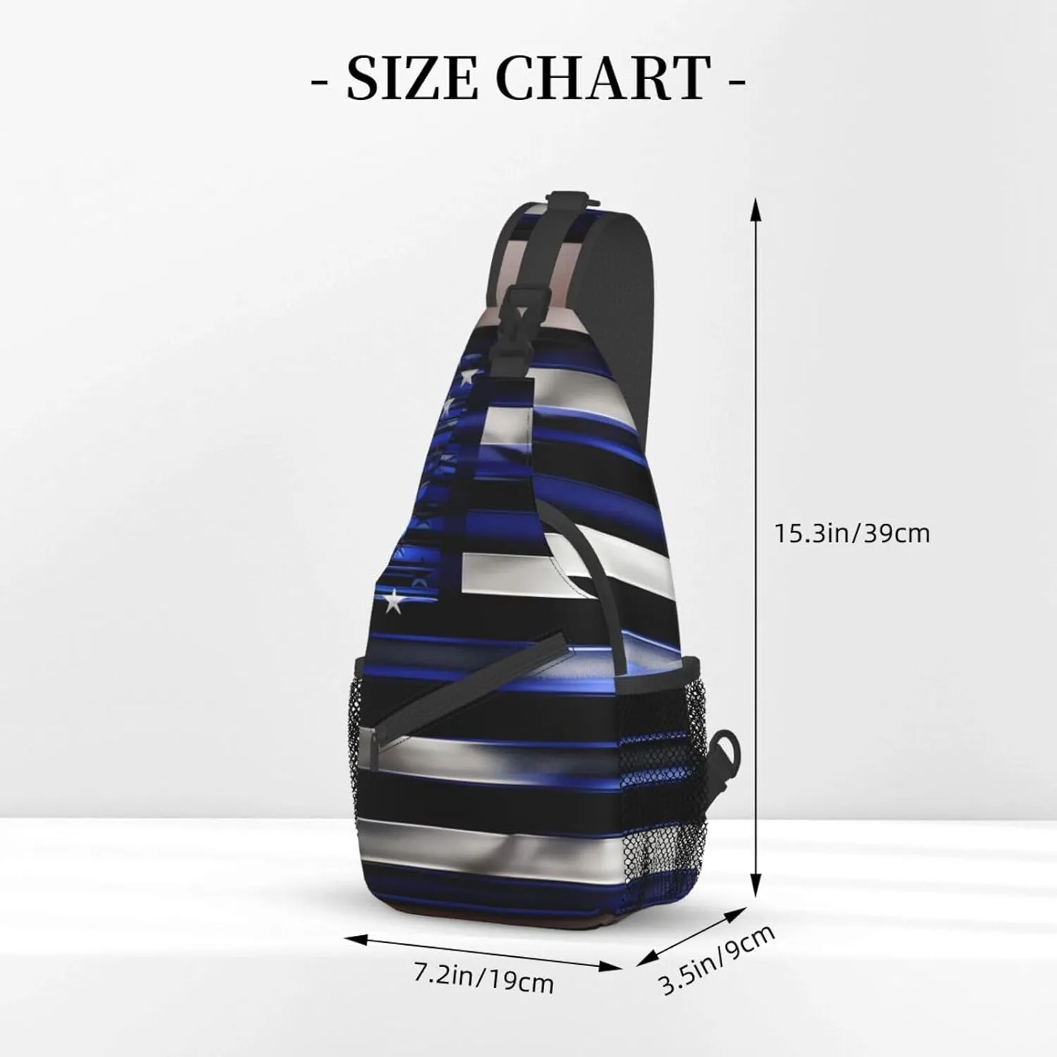 American Thin Blue Line Flag Unisex Casual Diagonal Chest Bag,Multipurpose Crossbody Shoulder Bag Travel Hiking Daypack