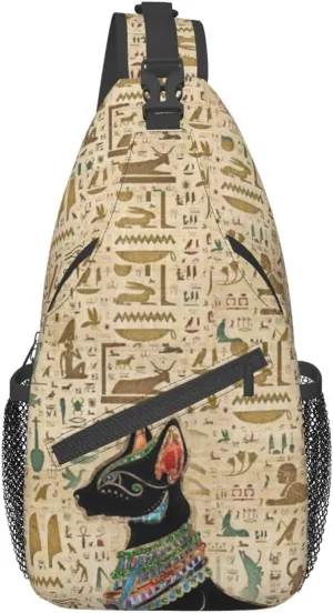 Ancient Egyptian Shoulder Bag Egypt Sling Backpack Daypack Casual Backpack Hiking Bag Hieroglyph Backpack Bag