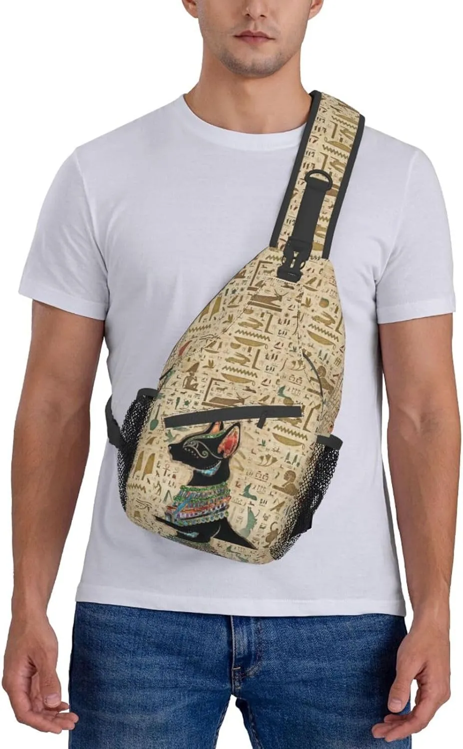 Ancient Egyptian Shoulder Bag Egypt Sling Backpack Daypack Casual Backpack Hiking Bag Hieroglyph Backpack Bag