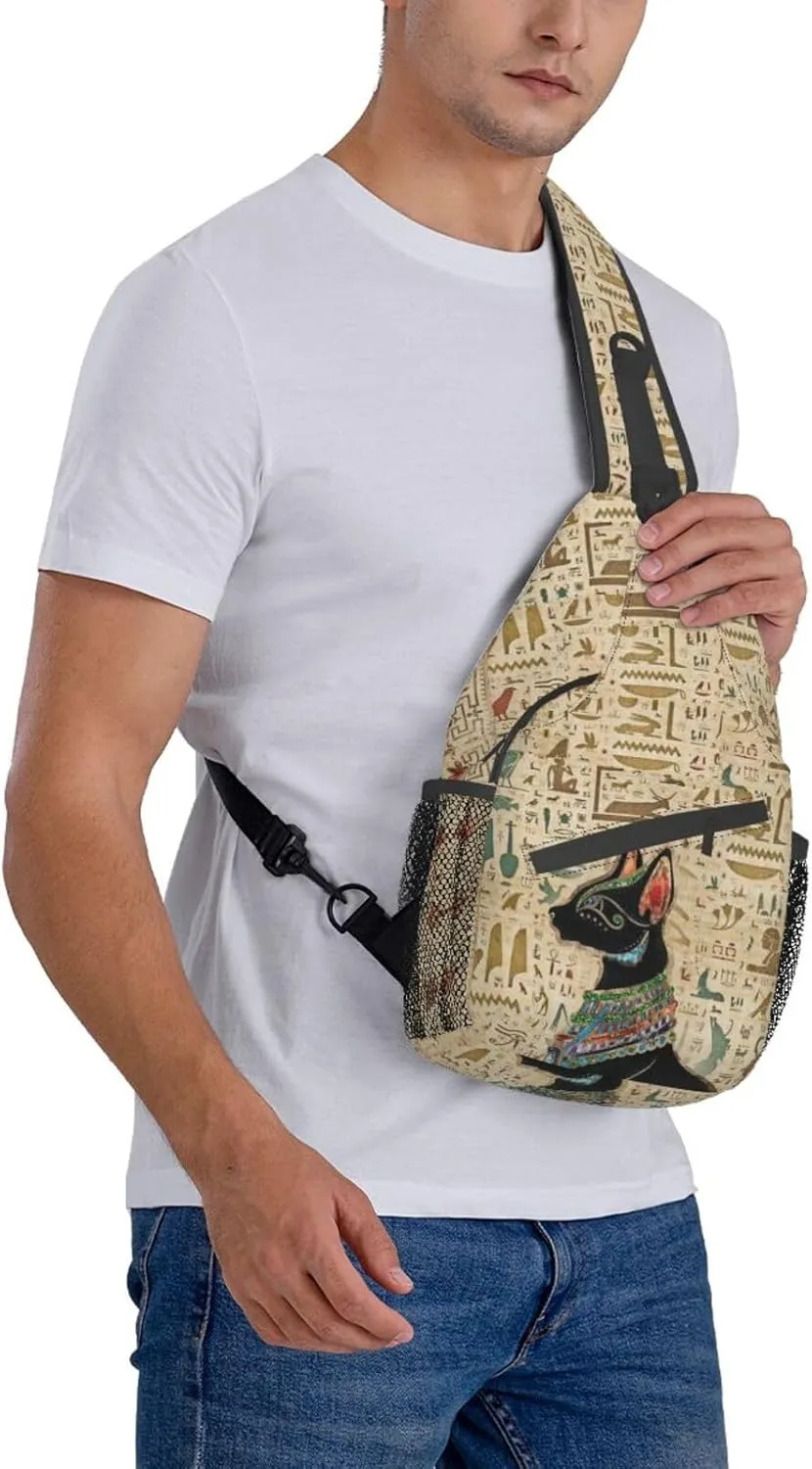 Ancient Egyptian Shoulder Bag Egypt Sling Backpack Daypack Casual Backpack Hiking Bag Hieroglyph Backpack Bag