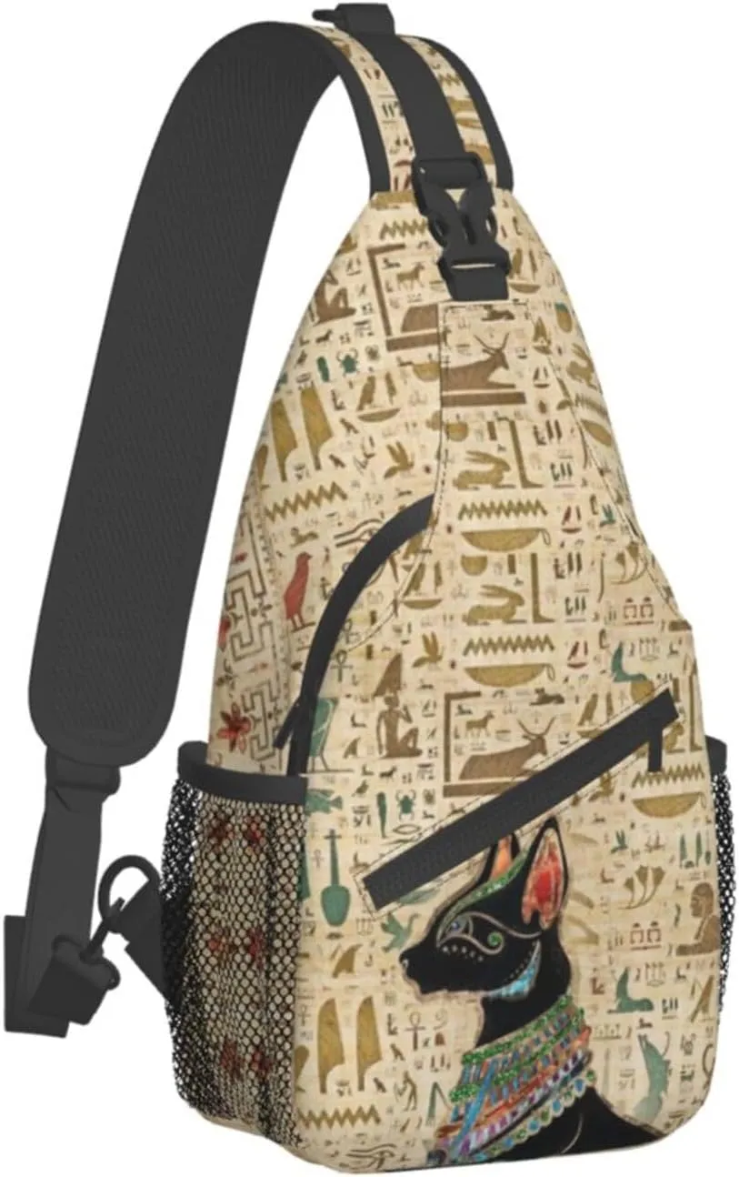 Ancient Egyptian Shoulder Bag Egypt Sling Backpack Daypack Casual Backpack Hiking Bag Hieroglyph Backpack Bag