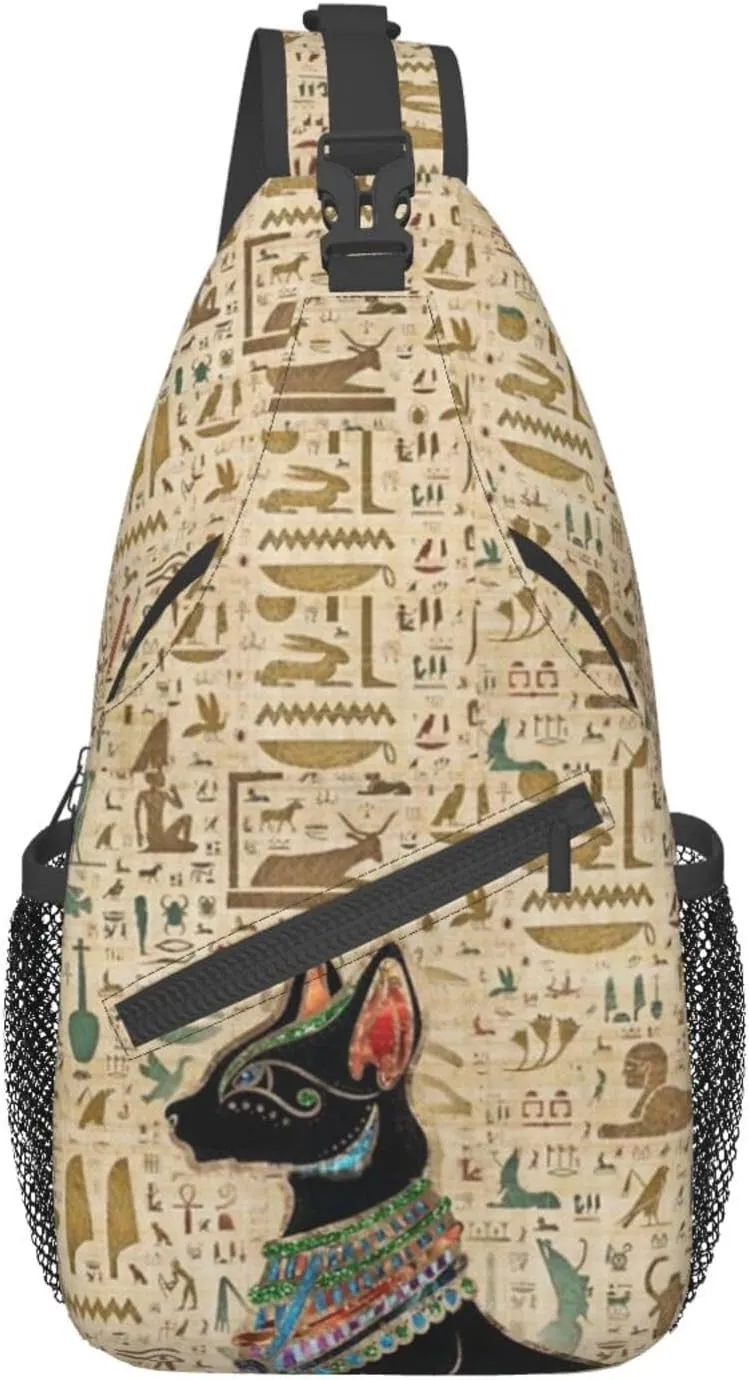 Ancient Egyptian Shoulder Bag Egypt Sling Backpack Daypack Casual Backpack Hiking Bag Hieroglyph Backpack Bag