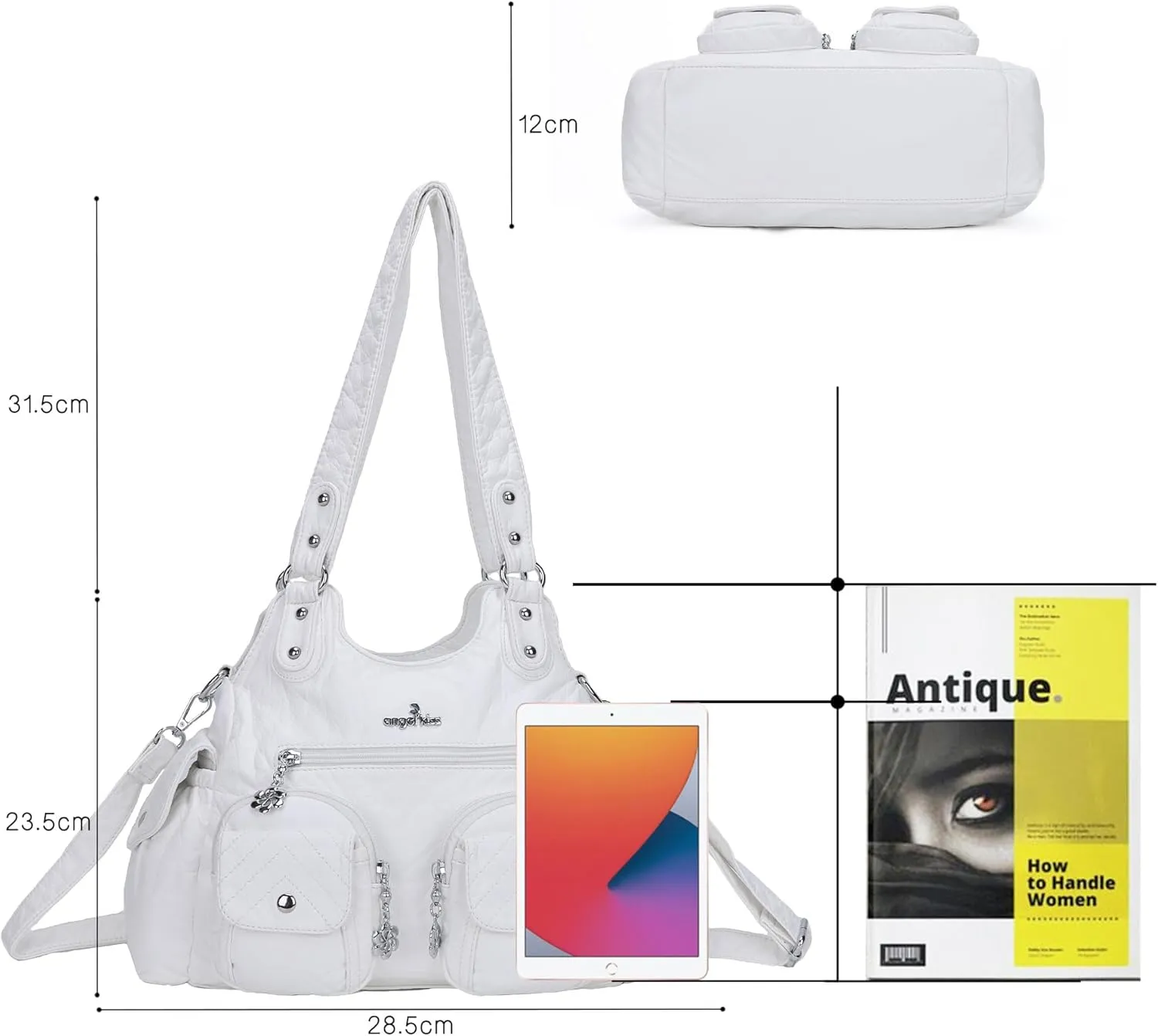 Angel Kiss Handbags for Women Large Hobo Bag Soft PU Leather Shoulder Bag for Women