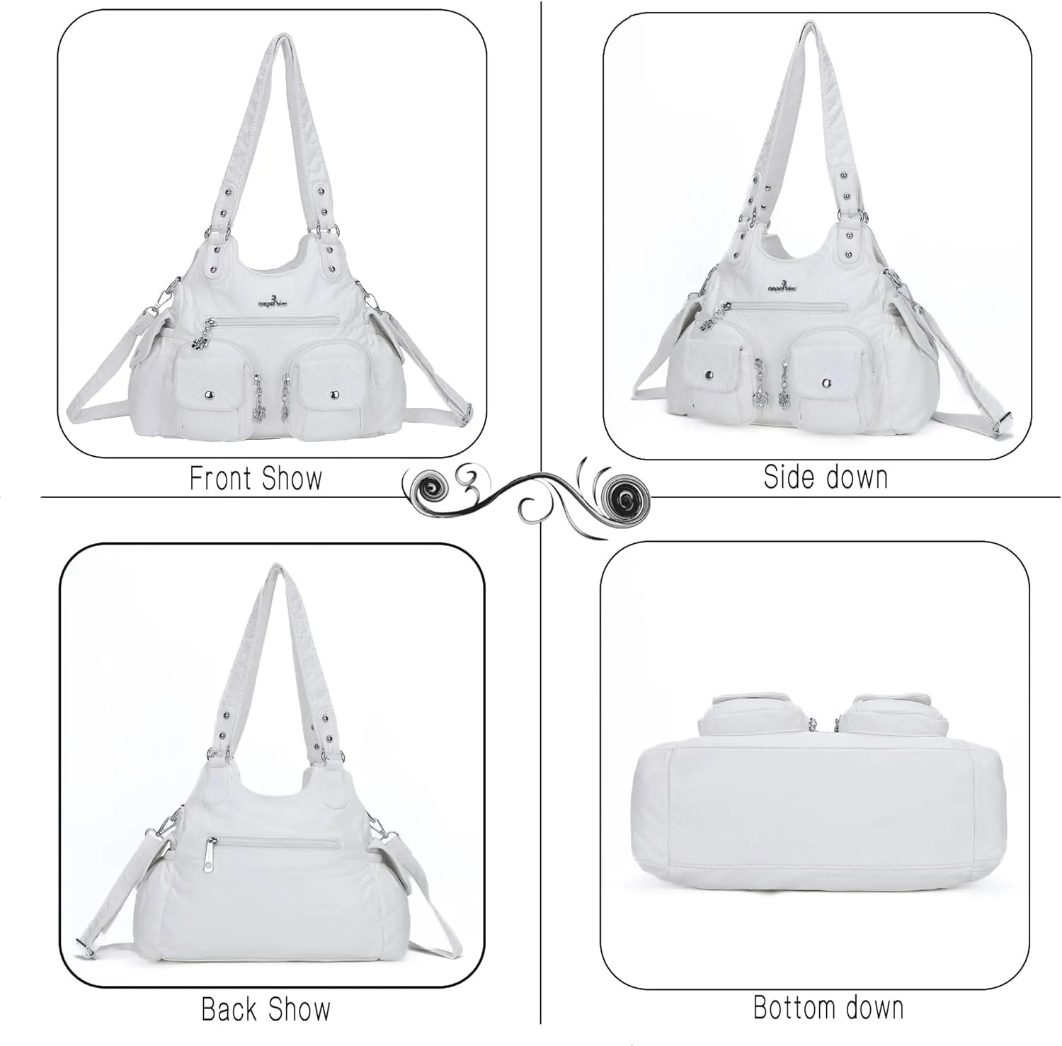 Angel Kiss Handbags for Women Large Hobo Bag Soft PU Leather Shoulder Bag for Women