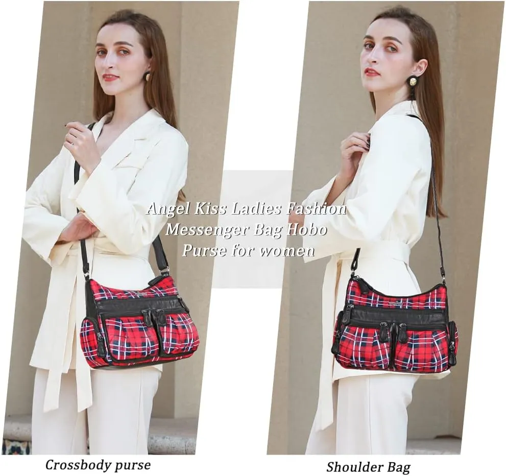 Angelkiss Crossbody Bags for Women, Ladies Shoulder Handbags and Purses Medium Faux Leather Pocketbooks