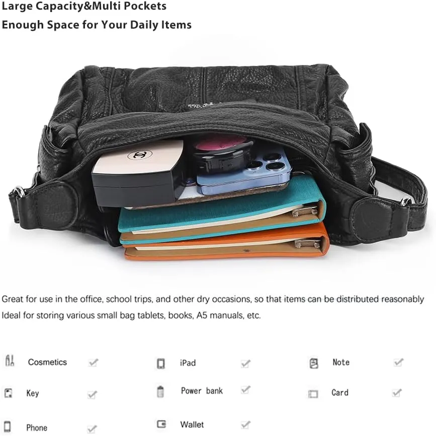 Angelkiss Crossbody Bags for Women, Ladies Shoulder Handbags and Purses Medium Faux Leather Pocketbooks