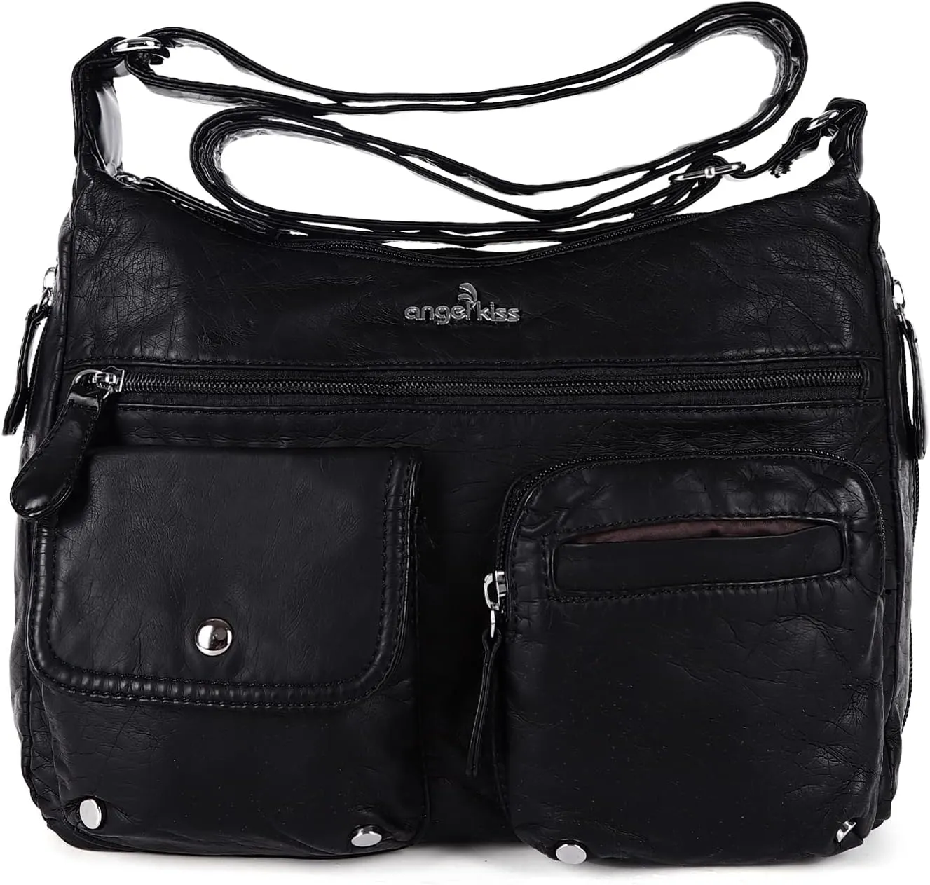 Angelkiss Crossbody Bags for Women, Ladies Shoulder Handbags and Purses Medium Faux Leather Pocketbooks