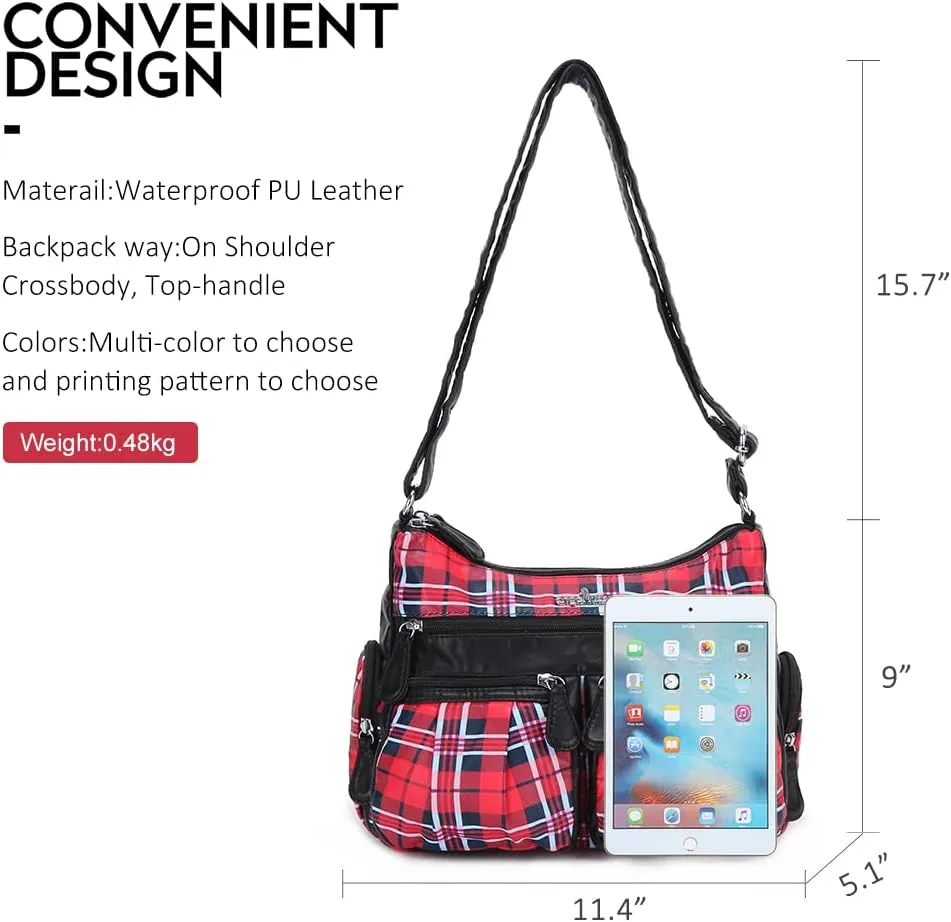 Angelkiss Crossbody Bags for Women, Ladies Shoulder Handbags and Purses Medium Faux Leather Pocketbooks