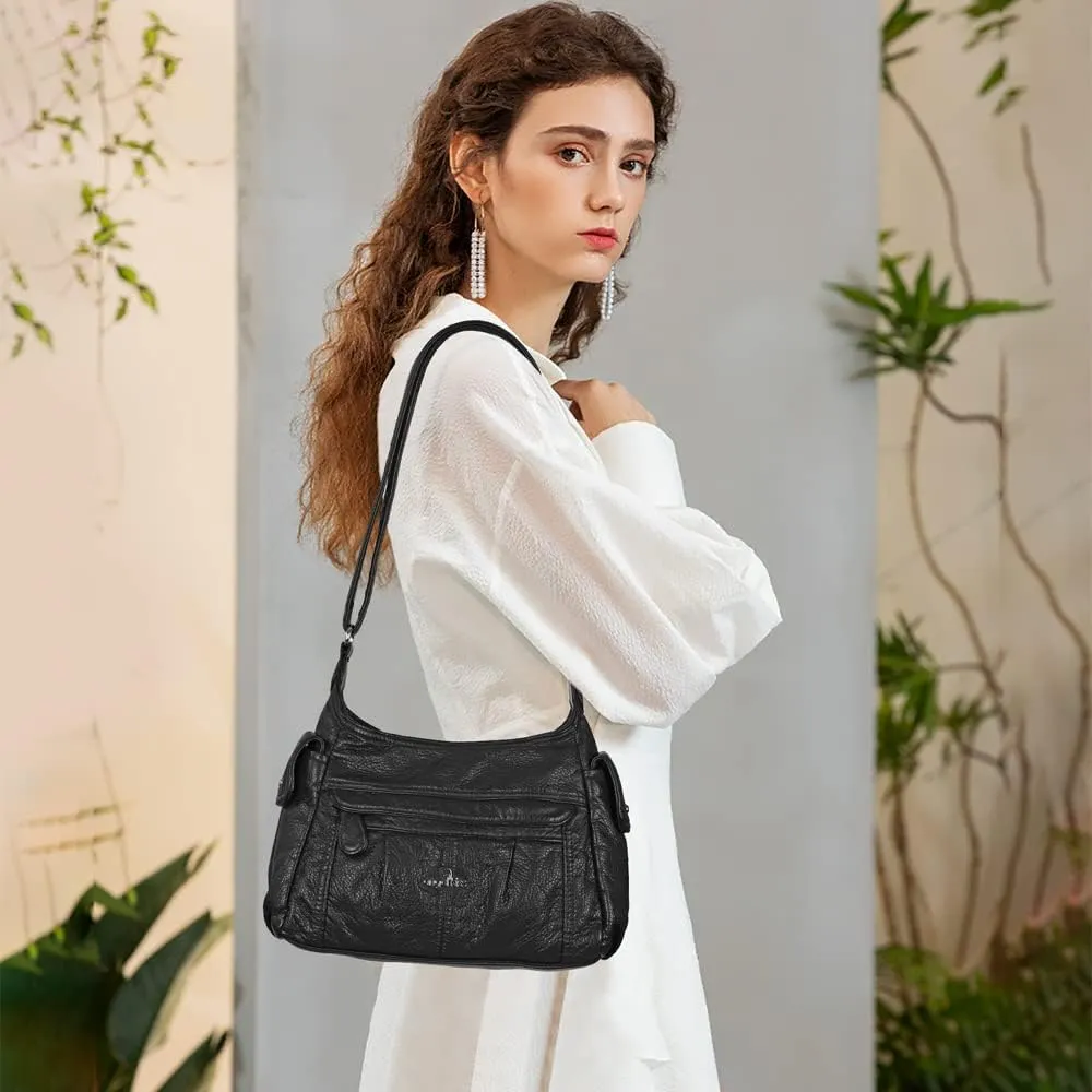 Angelkiss Crossbody Bags for Women, Ladies Shoulder Handbags and Purses Medium Faux Leather Pocketbooks